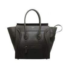 Celine Luggage Medium Tote aus dunkelgrünem Kalbsleder