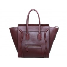 Celine Luggage Medium Tote aus Kalbsleder in Weinrot