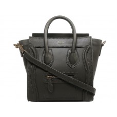 Celine Luggage Mini Tote aus Kalbsleder, Grün/Schwarz