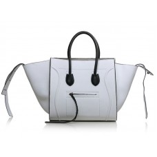 Celine Luggage Phantom Square Tote Bag Weiß mit Schwarz