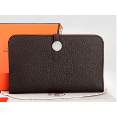 Hermes Dogon Togo Original Leder-Geldbörse Schokobraun