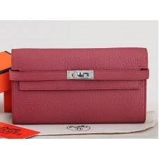 Hermès Dogon Togo Original Leder Kelly Long Geldbörse Pflaume