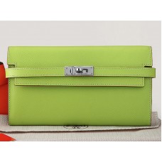 Hermès Kelly Long Geldbörse aus originalem Epsom-Kalbsleder, Grün