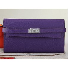Hermès Kelly Long Portemonnaie aus originalem Epsom-Kalbsleder, Lila
