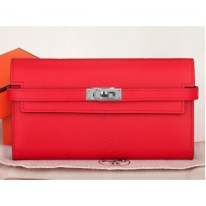Hermès Kelly Long Geldbörse aus originalem Epsom-Kalbsleder, rot