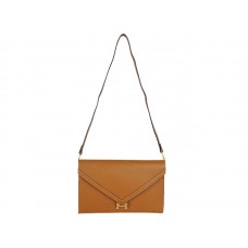 Hermès Pilot Envelope Clutch, Kamel mit goldfarbenen Beschlägen