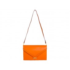 Hermes Pilot Envelope Clutch, orange mit goldfarbenen Beschlägen