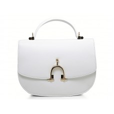 Hermes Stirrup Schultertasche Weiß