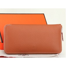 Hermès Reißverschlussgeldbörse aus originalem Leder, Kamel