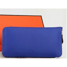 Hermès Reißverschlussgeldbörse aus Originalleder, elektrisch blau