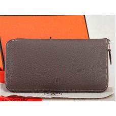 Hermès Reißverschlussgeldbörse aus Originalleder, Grau