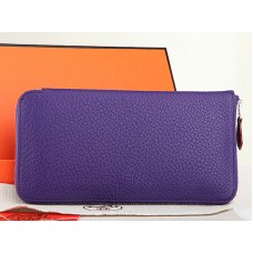 Hermès Reißverschlussgeldbörse aus Originalleder, Lila