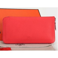 Hermès Reißverschluss-Geldbörse aus Originalleder, Wassermelonenrot