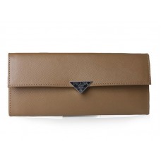 Prada Saffiano Kalbsleder-Geldbörse, Khaki