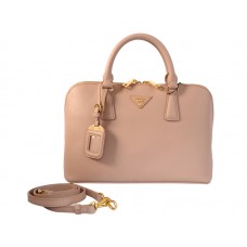 Prada Saffiano Leder-Henkeltasche, mittelgroß, Babyrosa