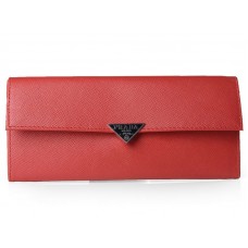 Prada Saffiano Kalbsleder-Geldbörse, Orange