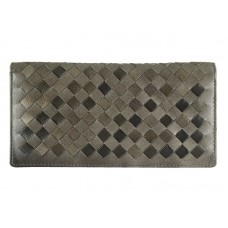 Bottega Veneta Intrecciato Nappa Continental Portemonnaie Grau