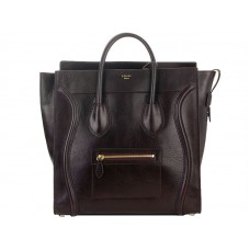 Celine Luggage Große Tote aus Kalbsleder in Schokobraun