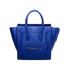 Celine Luggage Medium Tote aus königsblauem Kalbsleder