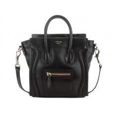 Celine Luggage Mini Tote aus Kalbsleder in Schokobraun
