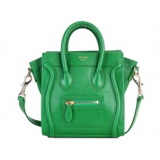 Celine Luggage Mini Tote aus grünem Kalbsleder