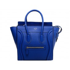Celine Luggage Medium Tote aus Kalbsleder, blau