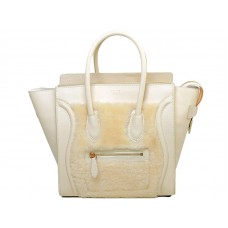 Celine Luggage Medium Tote in Kalbsleder Creme /Wollcreme