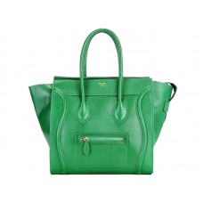 Celine Luggage Medium Tote aus grünem Kalbsleder