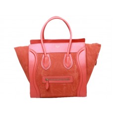 Celine Luggage Medium Tote aus Kalbsleder mit Ahornblattmuster / Wildleder