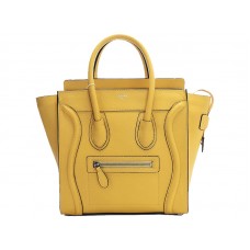 Celine Luggage Medium Tote aus gelbem Kalbsleder