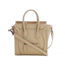 Celine Luggage Mini Tote aus beigefarbenem Kalbsleder