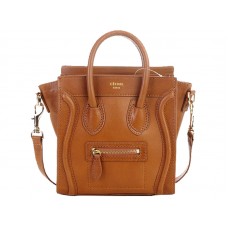 Celine Luggage Mini Tote aus kamelfarbenem Kalbsleder
