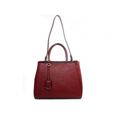 Fendi 2jours Tragetasche aus Kalbsleder, Burgunderrot