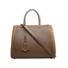 Fendi 2jours Tragetasche aus Kalbsleder, Khaki