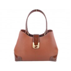 Fendi Chameleon Leder-Tragetasche Braun