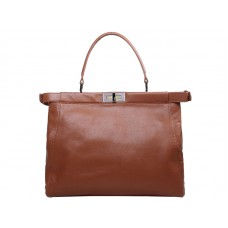 Fendi Peekaboo Tasche aus braunem Kalbsleder