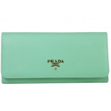 Prada Saffiano Ledergeldbörse Grün