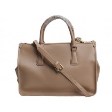 Prada Saffiano Lederrahmen-Schultertasche, Zimt