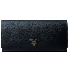Prada Saffiano Ledergeldbörse Schwarz