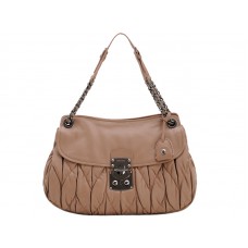 Miu Miu Matelassé Schultertasche Braun