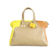 Frühjahr/Sommer 2012 Fendi Tricolor Chameleon Convertible Tote Beige/Gelb/Orange