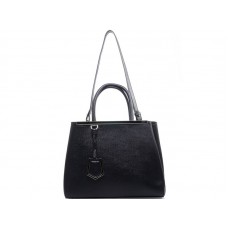 Fendi 2jours Tragetasche aus Kalbsleder, Schwarz
