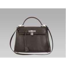 Hermès Kelly 32 cm Togo-Leder Schokolade