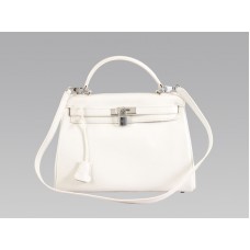 Hermès Kelly 32 cm Togo-Leder Clemence Weiß