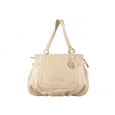 Fendi Grande Schultertasche mit Fendi-Prägung, Off-White