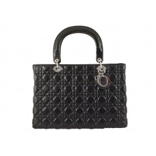 Große Dior Lammledertasche Schwarz