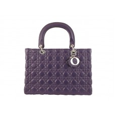 Große Dior Lammledertasche Lila
