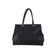 Fendi Satteltasche Firenze aus weichem Leder, groß, schwarz