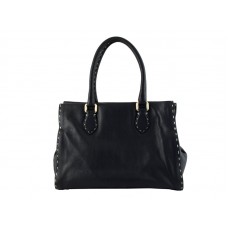 Fendi Firenze Tasche aus weichem Sattelleder, mittelgroß, schwarz