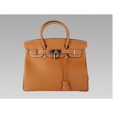 Hermès Birkin 30 cm, Togo-Leder, Braun/Gold